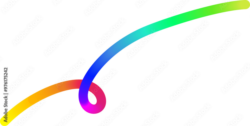 Poster rainbow gradient line. fluid color element. wavy blend swirl stripe. dynamic twisted flowing stroke 