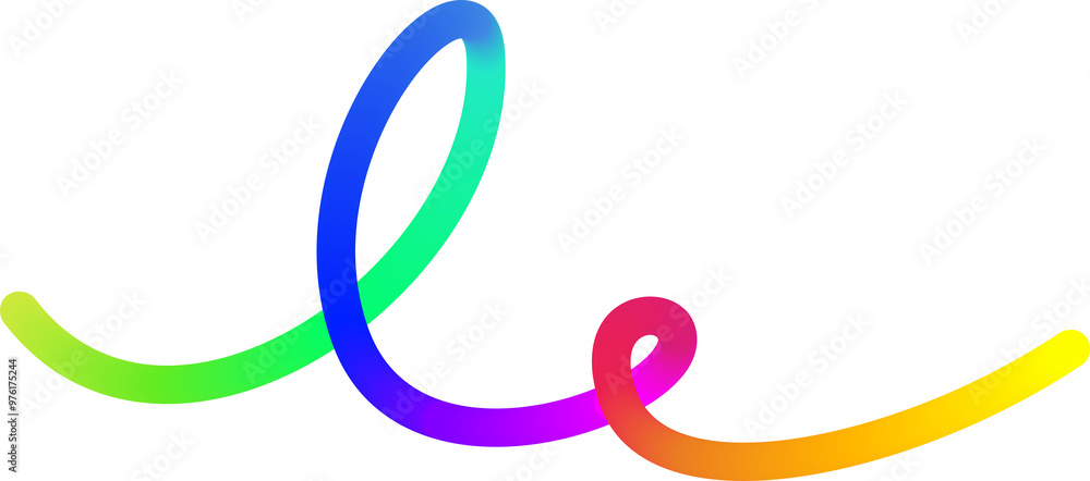 Poster rainbow gradient line. fluid color element. wavy blend swirl stripe. dynamic twisted flowing stroke 