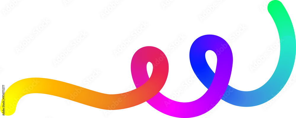 Poster rainbow gradient line. fluid color element. wavy blend swirl stripe. dynamic twisted flowing stroke 