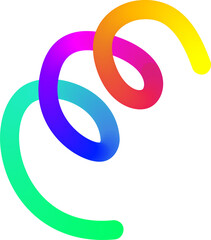 Rainbow gradient line. Fluid color element. Wavy blend swirl stripe. Dynamic twisted flowing stroke for posters and banners.