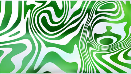 Abstract white green fluid swirl bg. Psychedelic groovy style