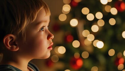 Fototapeta premium portrait of a boy in christmas day
