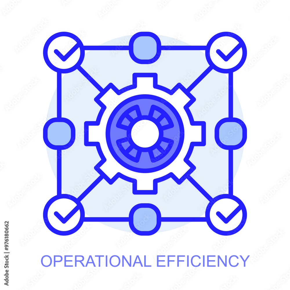 Poster operational efficiency concept icon. smart factory. modern technologies. industry 4.0. automated pro