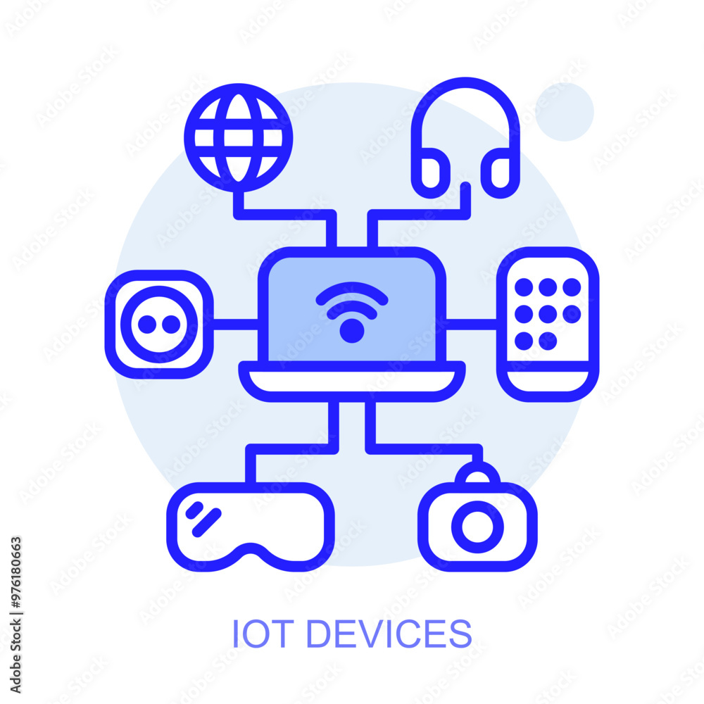 Poster iot devices concept icon. smart factory. modern technologies. industry 4.0. automated production. ve