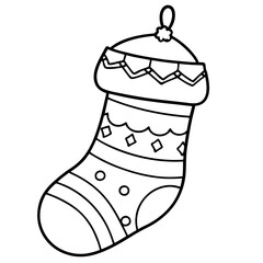 A hanging stocking, complete with a cuff and festive patterns