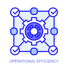 Operational efficiency concept icon. Smart factory. Modern technologies. Industry 4.0. Automated production. Vector linear illustration.