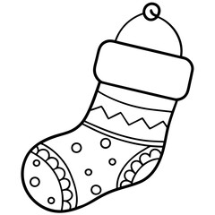 A hanging stocking, complete with a cuff and festive patterns