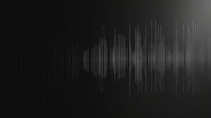 A digital representation of sound waves, visualized as a series of white lines on a dark background