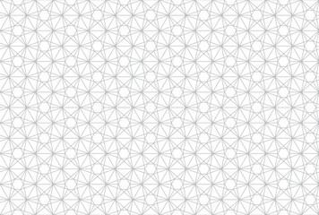 Gray seamless polygonal pattern in arabian style. From circles of stars and polygons. Vector illustration.