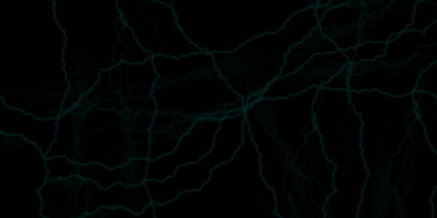 Massive lightning bolt with branches isolated on black background. Branched lightning bolt. Electric bolt. Vector blue and black cracked texture style overlay with cracked texture. 