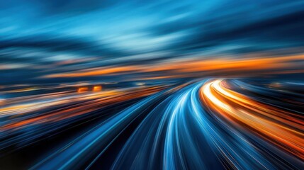 Light Trails on a Night Road