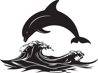 silhouette of a dolphin © Jani Vector images