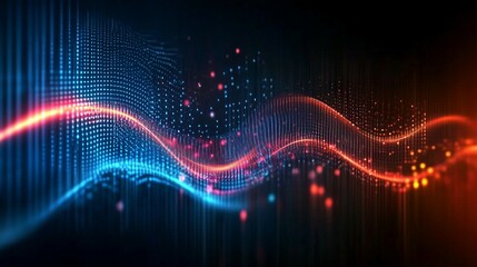  Un flusso di dati binari scorre attraverso uno spazio virtuale, rappresentando il flusso continuo di informazioni e la connessione digitale tra sistemi tecnologici.