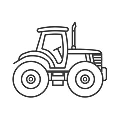 Obraz premium Line art illustration of a tractor with large wheels