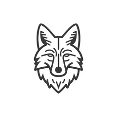 Fototapeta premium Line Art Illustration of a Wolfs Head