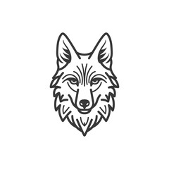 Fototapeta premium Line Art Illustration of a Wolfs Head