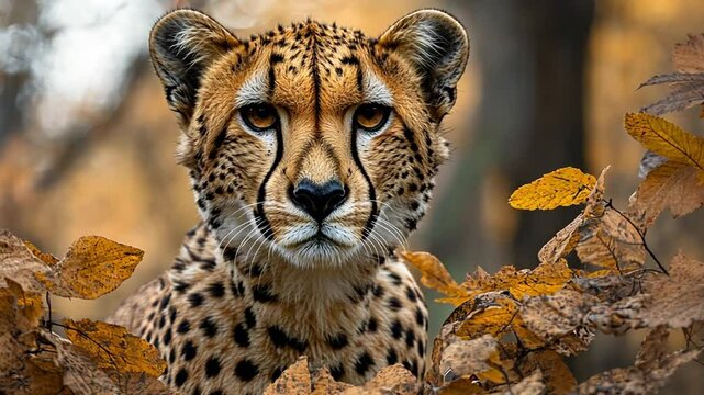 a cheetah in the forest footage