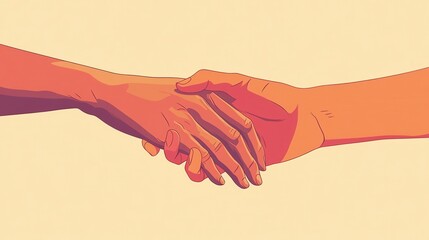 Embracing Trust: Minimalistic Illustration of Intertwined Hands Symbolizing Emotional Connection and Intimacy