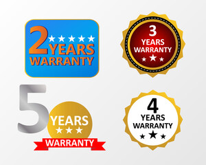 Warranty label badge design vector. Warranty badge design