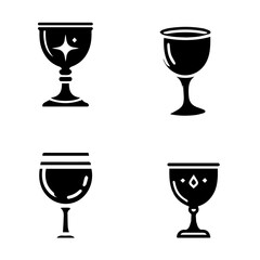 goblet icon, goblet silhouette, black goblet, white background