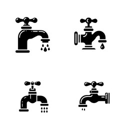 faucet icon, faucet silhouette, black faucet on white background