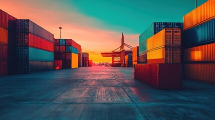 Containers at Sunset