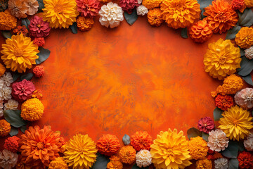 Diwali festival background, Rangoli, bright colors, top view 