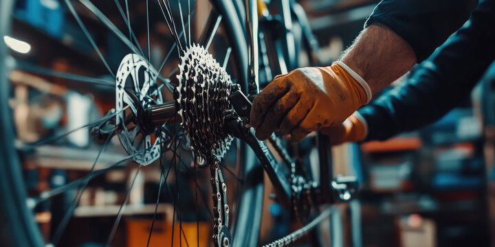A bicycle repair professional removes the non-working part and gets the bike running again.