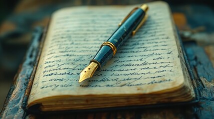 Vintage Pen and Notebook