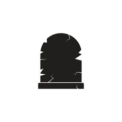 Minimalist rip gravestone icon depicting death