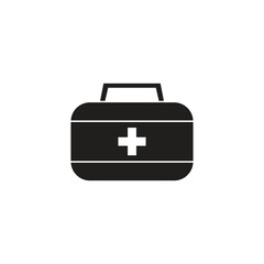 Minimalist icon of first aid kit for healthcare needs