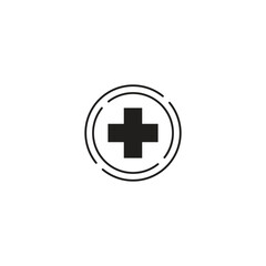 Fototapeta premium Minimalist icon of first aid kit for healthcare needs