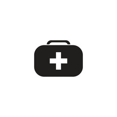 Minimalist icon of first aid kit for healthcare needs