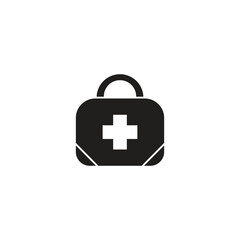 Minimalist icon of first aid kit for healthcare needs