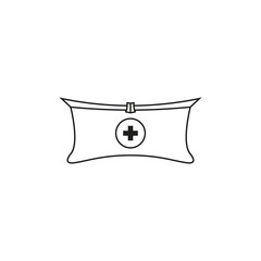 Minimalist icon of first aid kit for healthcare needs