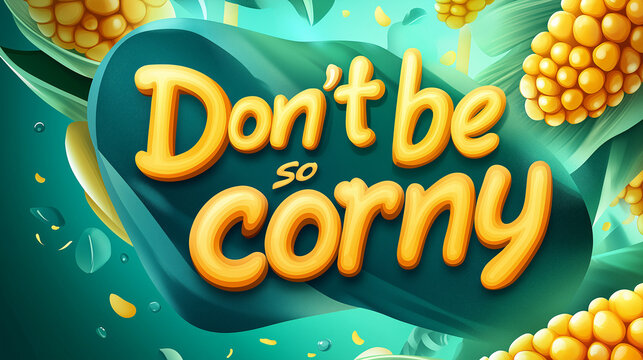 The colorful design features a whimsical message promoting fun and creativity, filled with corn graphics and a lively atmosphere