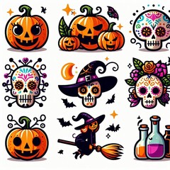 Fototapeta premium halloween pumpkin set