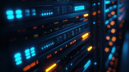 Fototapeta premium Server Rack with Lights