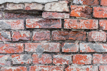 Obraz premium Old brick wall. Red brick. Close up.