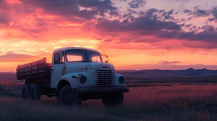 Vintage Truck at Sunset