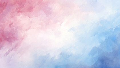 Obraz premium Watercolor wash creates a dreamy, pastel background with soft pink and blue hues on a transparent canvas