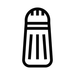 Simple vector icon of a salt shaker, representing seasoning, kitchenware, and cooking. Editable stroke.