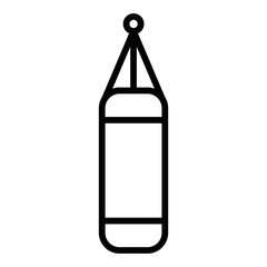 Simple vector icon of a punching bag, representing sports, boxing, and fitness training. Editable stroke.