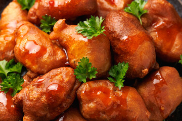 Sweet and Sour Chicken Balls. Take away food