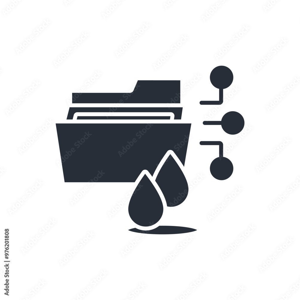 Poster data leak icon. vector.editable stroke.linear style sign for use web design,logo.symbol illustration