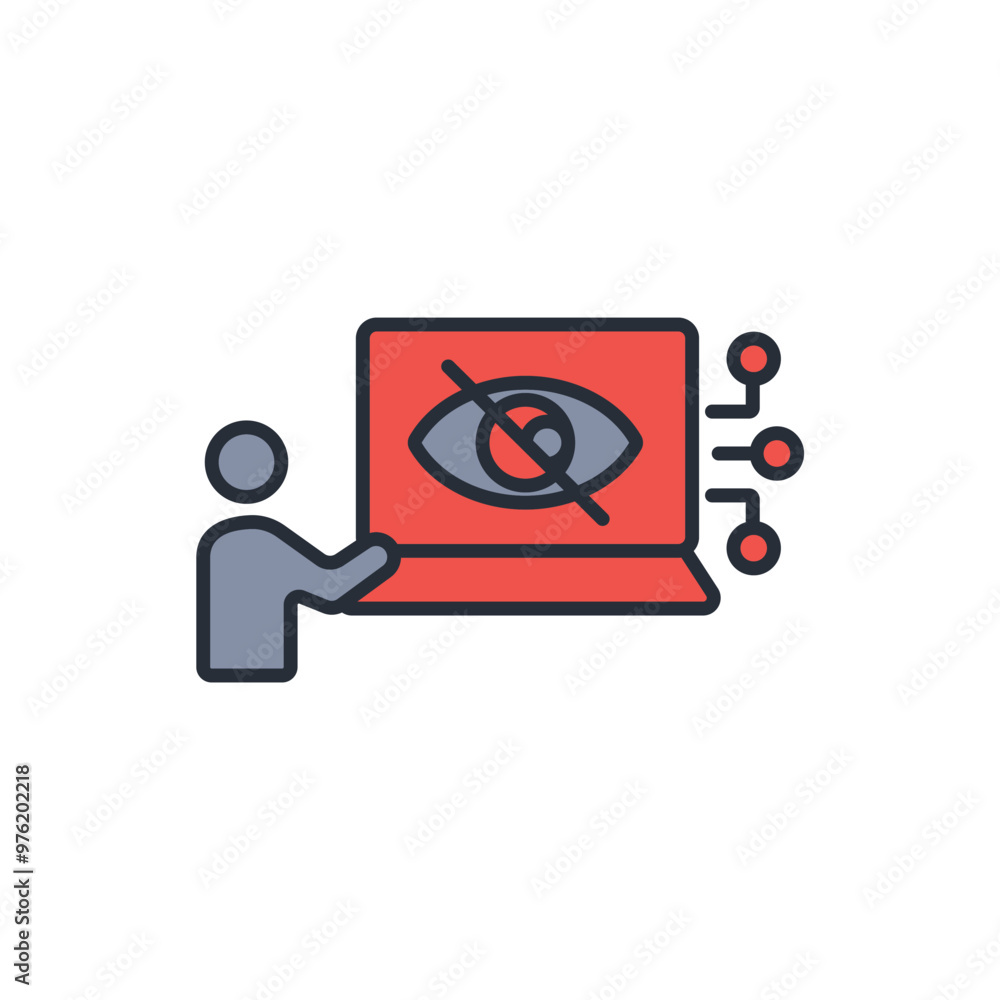 Poster hidden content icon. vector.editable stroke.linear style sign for use web design,logo.symbol illustr