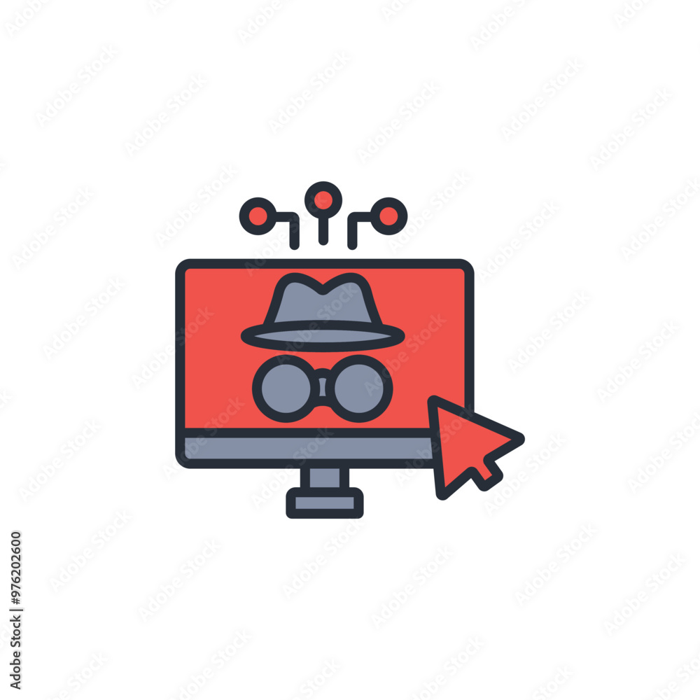 Poster private browsing icon. vector.editable stroke.linear style sign for use web design,logo.symbol illus