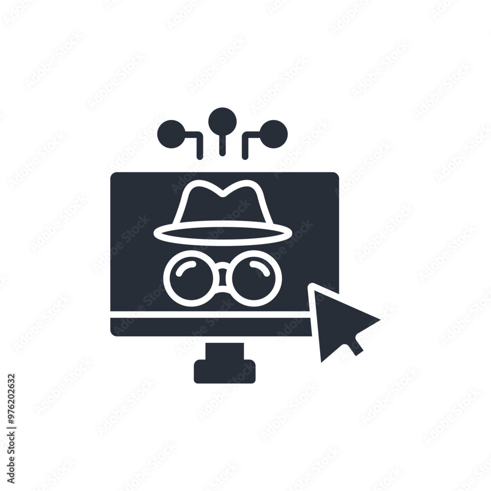 Poster private browsing icon. vector.editable stroke.linear style sign for use web design,logo.symbol illus
