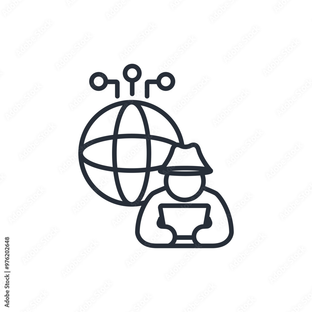 Poster dark web icon. vector.editable stroke.linear style sign for use web design,logo.symbol illustration.