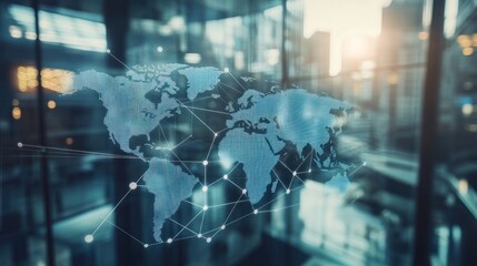 Fototapeta premium Global Network and Connection